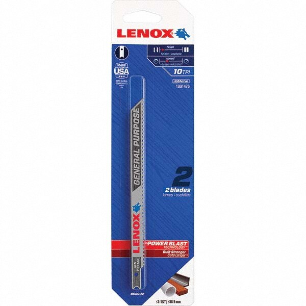 Jigsaw Blade: Bi-Metal, 10 TPI, 0.05" Blade Thickness, 3/8" Blade Width