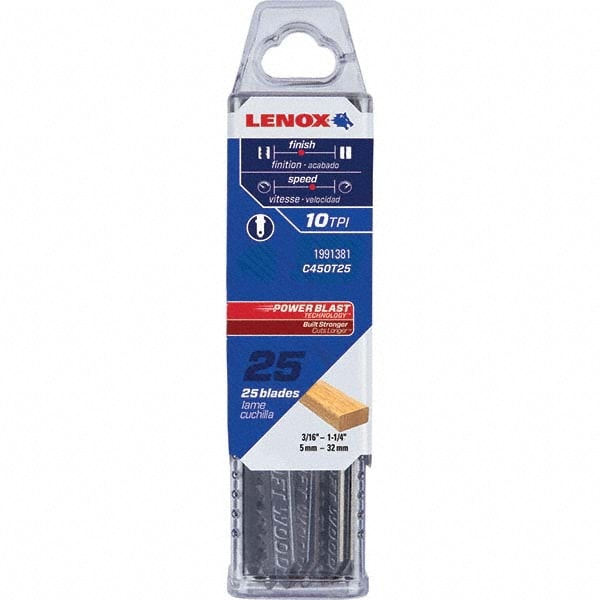 Lenox 1991381 Jigsaw Blade: Bi-Metal, 10 TPI, 0.058" Blade Thickness, 5/16" Blade Width Image