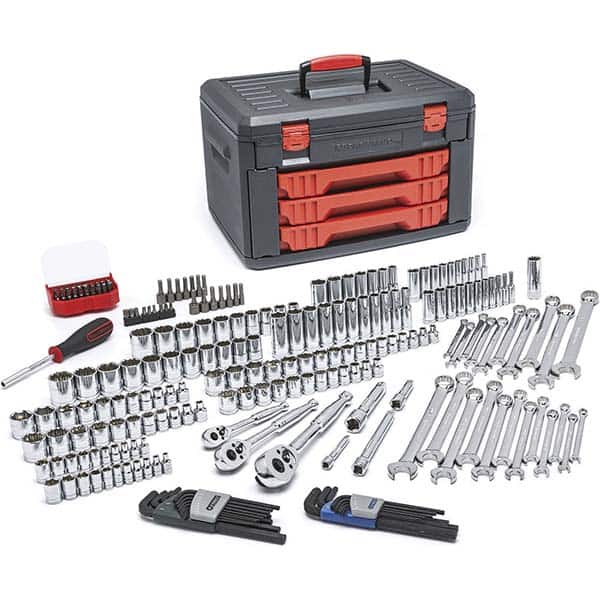 229 Pc Mechanic Tool Set Universal SAE Metric Ratchet Socket Kit Case Garage DIY 