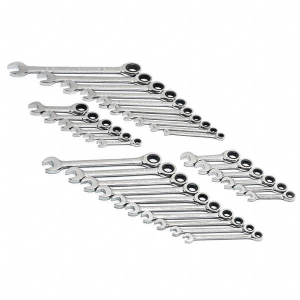 GEARWRENCH 39327 Ratcheting Combination Wrench Set: 32 Pc, 1/2" 1/4" 11/16" 13/16" 3/4" 3/8" 5/16" 5/8" 7/16" & 9/16" Wrench, Inch & Metric 