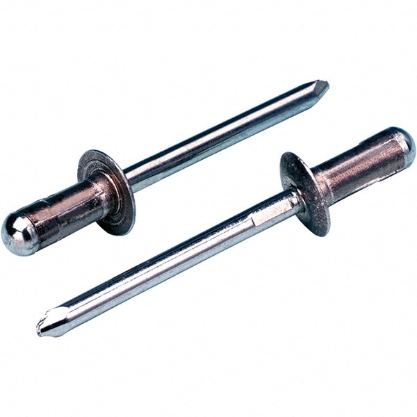 STANLEY Engineered Fastening POP01624-00612 Open End Blind Rivet: Size 4, Dome Head, Steel Body, Steel Mandrel 