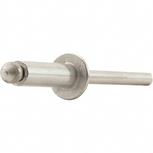 Open End Blind Rivet: Size 4, Dome Head, Aluminum Body, Steel Mandrel