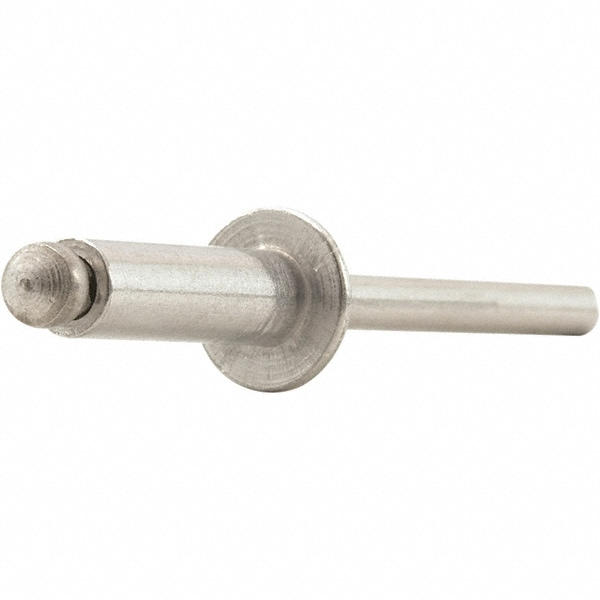 Open End Blind Rivet: Size 4, Dome Head, Aluminum Body, Steel Mandrel