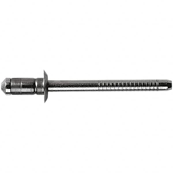 Open End Blind Rivet: Size 6, Dome Head, Stainless Steel Body, Steel Mandrel