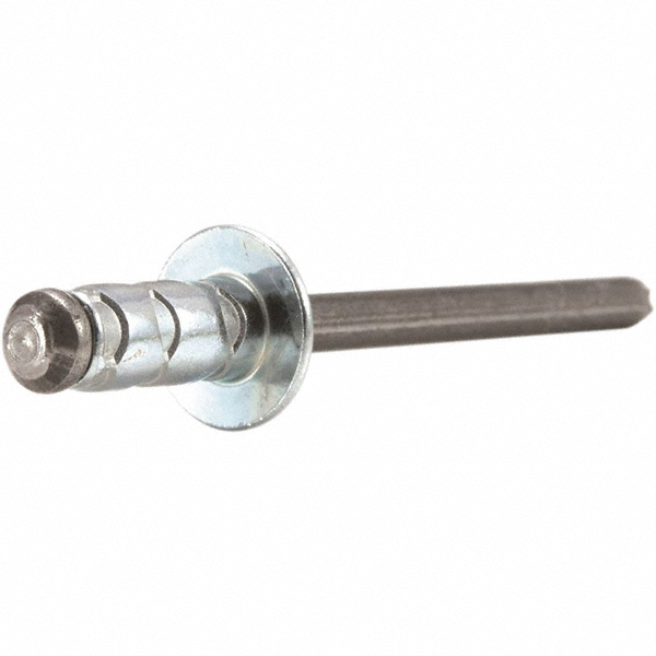 Blind Rivet: Size 4, Large Flange Head, Aluminum Body, Steel Mandrel