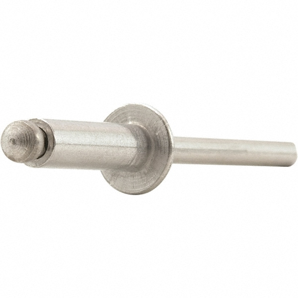 Open End Blind Rivet: Size 6, Dome Head, Aluminum Body, Steel Mandrel