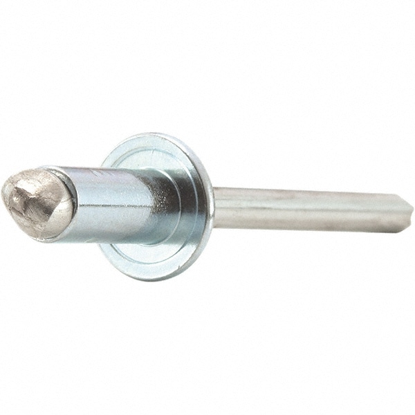 Open End Blind Rivet: Size 6, Dome Head, Steel Body, Steel Mandrel