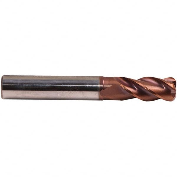 Emuge 2698A.003003 3mm Diam 4-Flute 38° Solid Carbide 0.3mm Corner Radius Square Roughing & Finishing End Mill 