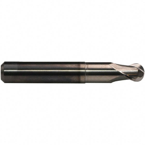 Ball End Mill: 2.00 mm Dia, 3.00 mm LOC, 2 Flute, Solid Carbide