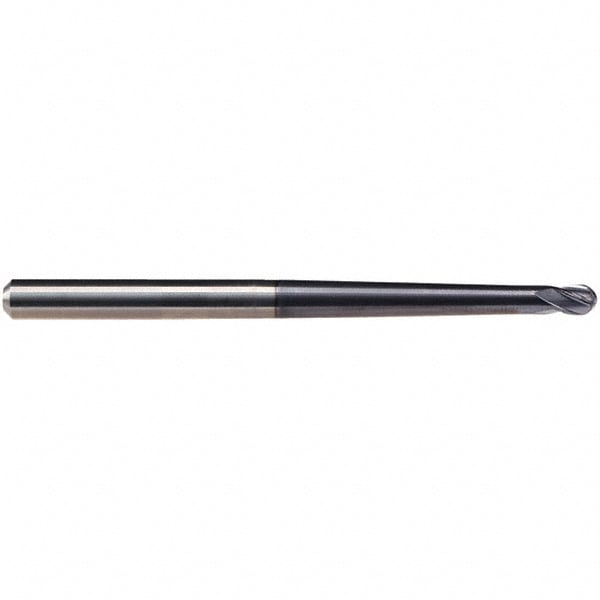 Ball End Mill: 1/8" Dia, 19/64" LOC, 4 Flute(s), Solid Carbide