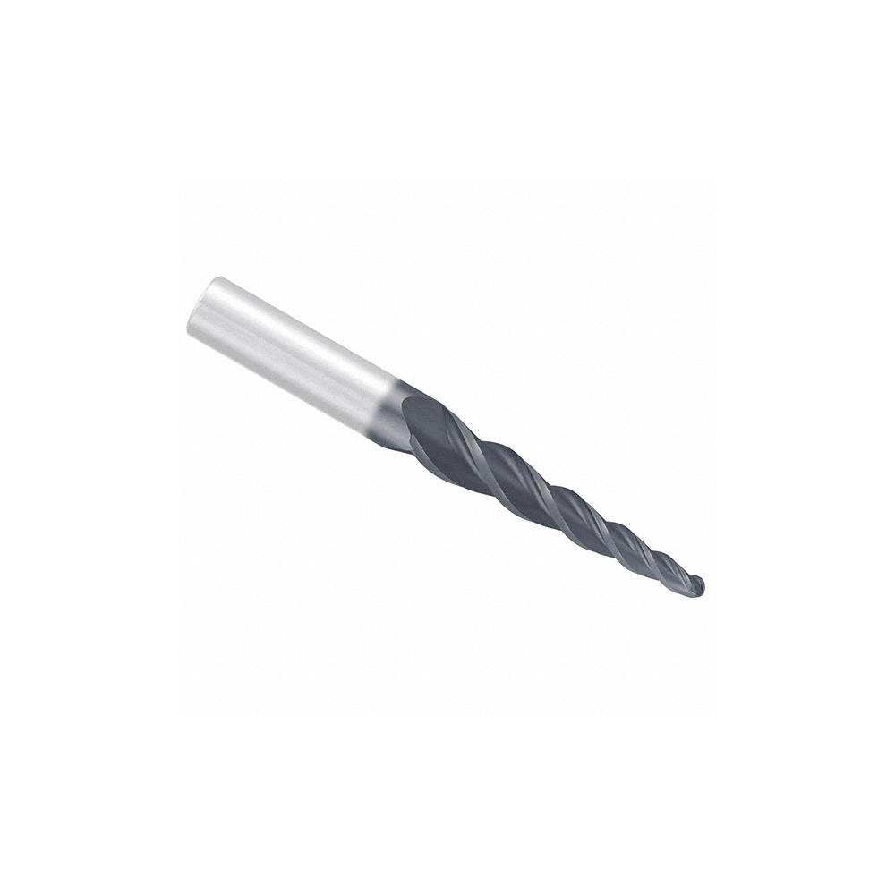 Emuge Tapered End Mill 4 deg Angle per Side, 3.00 mm Small Dia, 103.00 mm LOC, 3 Flute, Solid