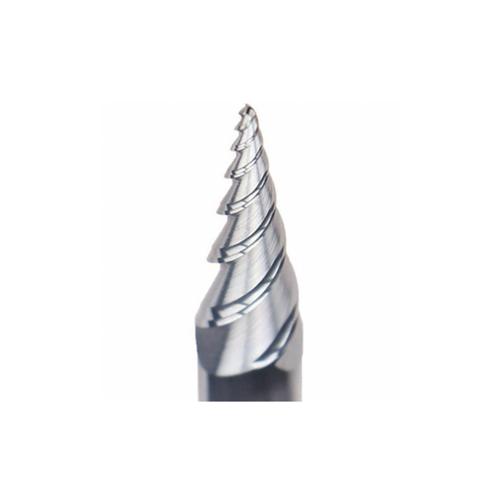 Emuge Tapered End Mill 8 deg Angle per Side, 6.71 mm Small Dia, 23.00 mm LOC, 3 Flute, Solid