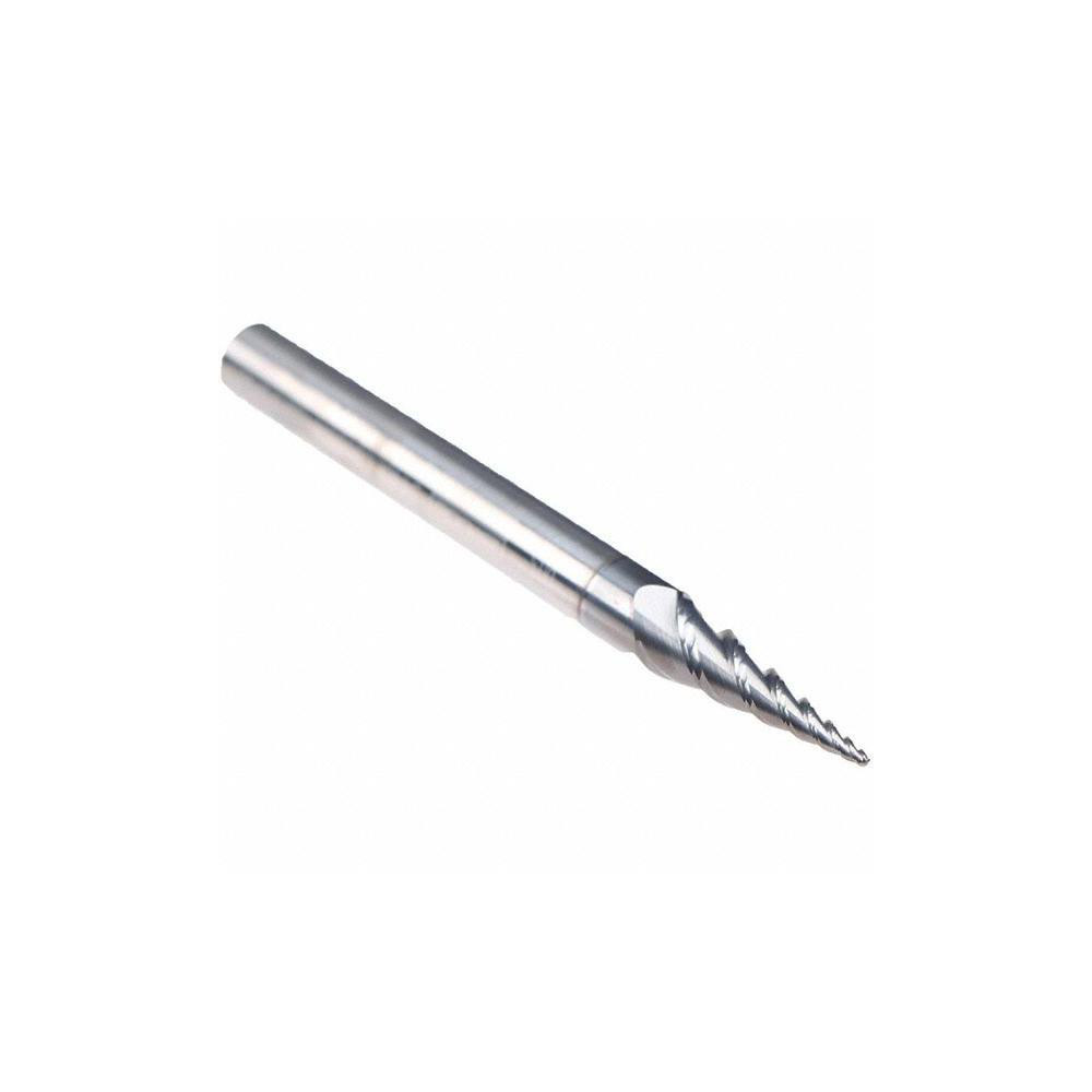 Emuge Tapered End Mill 8 deg Angle per Side, 5.28 mm Small Dia, 19.00 mm LOC, 3 Flute, Solid