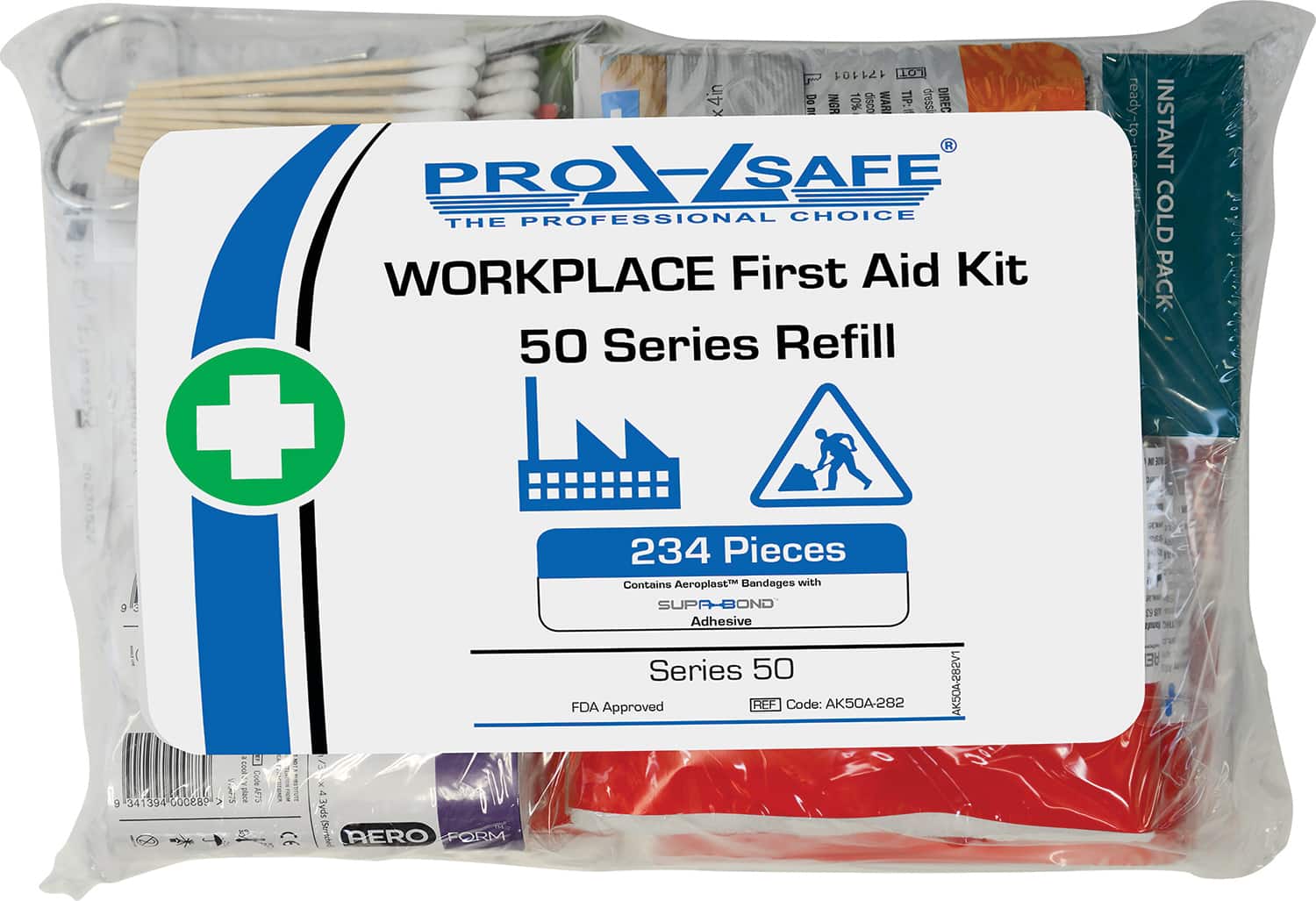 PRO-SAFE AK50B-282 274 Piece, 50 Person, Refill for Industrial First Aid Kit 
