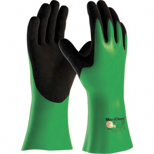 green chemical gloves