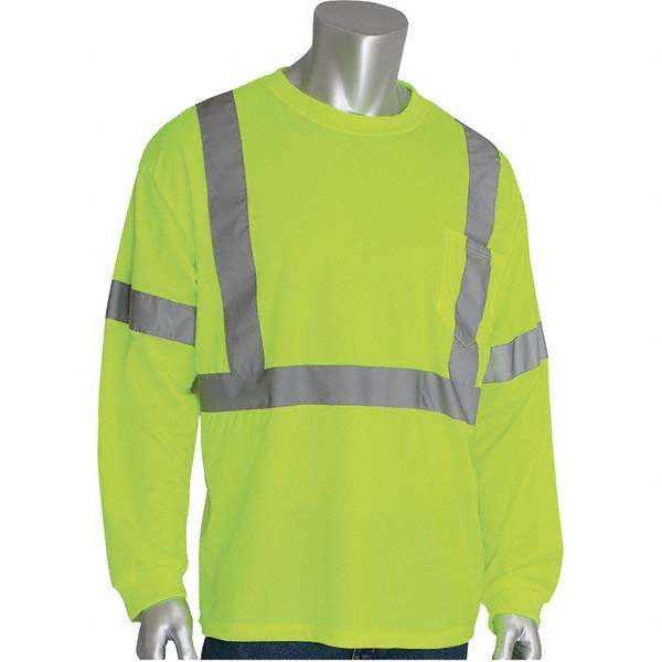 Work Shirt: High-Visibility, Short Sleeve, 3X-Large, Polyester, Yellow - Short Sleeve, No Closure