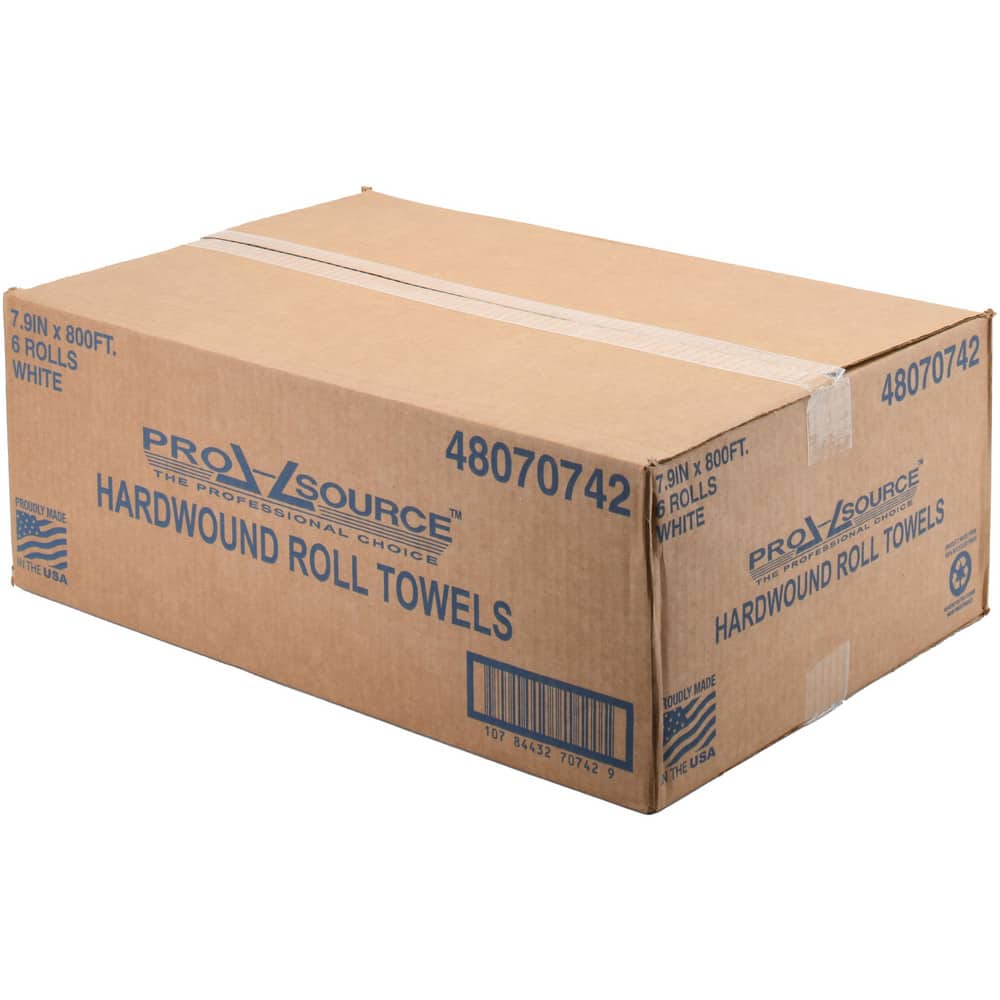 Paper Towels: Hard Roll, 6 Rolls, 1 Ply, Recycled Fiber, White