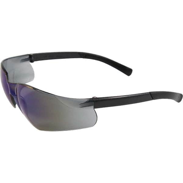 Safety Glass: Scratch-Resistant, Blue Mirror Lenses, Frameless, UV Protection