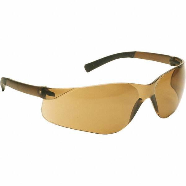 Safety Glass: Scratch-Resistant, Dark Brown Lenses, Frameless, UV Protection
