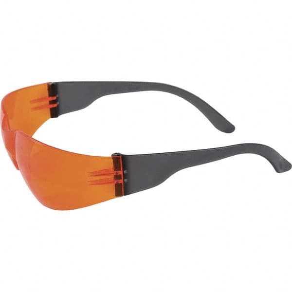 Safety Glass: Scratch-Resistant, Orange Lenses, Frameless, UV Protection