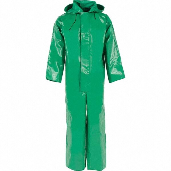 Non-Disposable Rain & Chemical-Resistant Coverall: Green, Polyvinylchloride