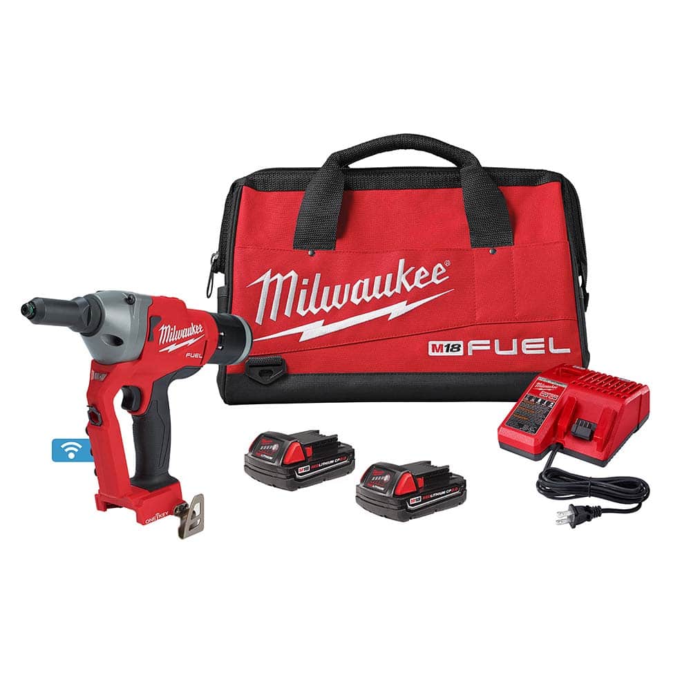 Cordless Riveters; Fastener Type: Cordless Electric Riveter; Stroke Length: 1.18 in; Pull Force: 4500 lb; Batteries Included: Yes; Overall Length: 10.7 in