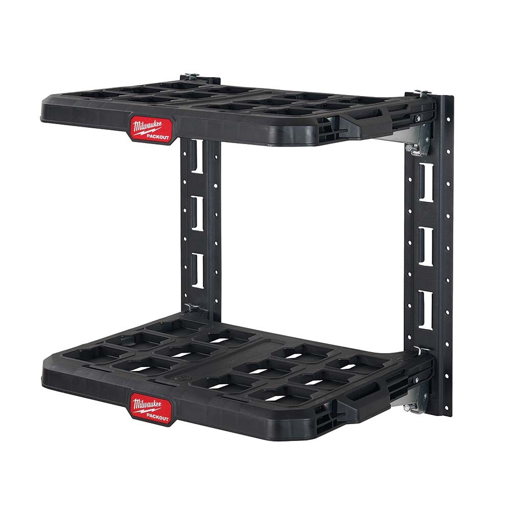 Small Parts Boxes & Organizers; Product Type: Racking Kit ; Width (Inch): 21-1/2 ; Height (Inch): 20 ; Color: Black ; Frame Material: Metal Frame ; Additional Information: Modular Connectivity with ALL PACKOUT Components; (2) Racking Shelves; (2) E-Tracks