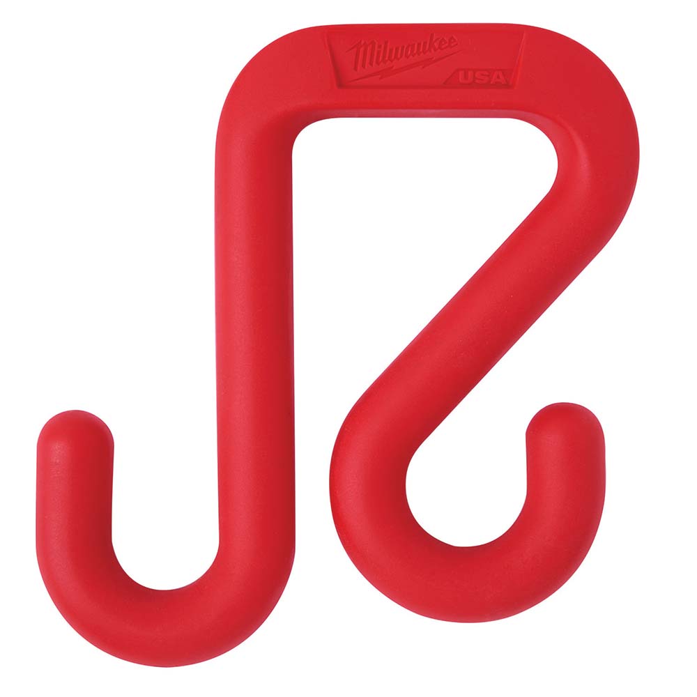 Storage Hook: Plastic - Red, 6" OAL, 5-1/2" OAW, 3/4" OAH