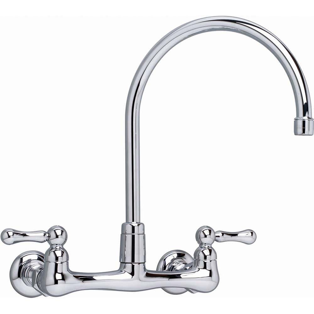 American Standard - Heritage Wall Mount Faucet With Gooseneck Spout and ...