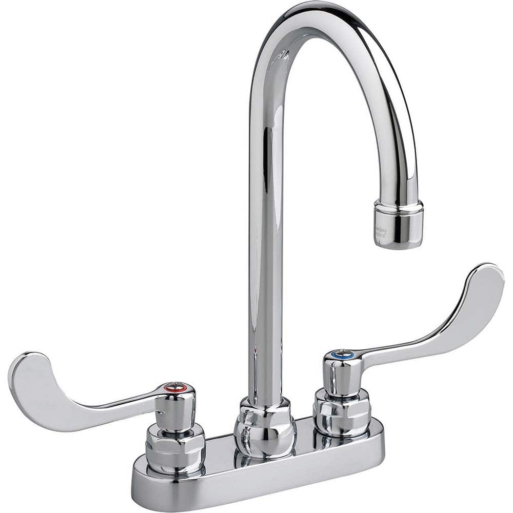 American Standard 7500170.002 Lavatory Faucets; Type: Centerset ; Spout Type: Gooseneck ; Design: Two Handle ; Handle Type: Lever ; Mounting Centers: 4 (Inch); Drain Type: No Drain 