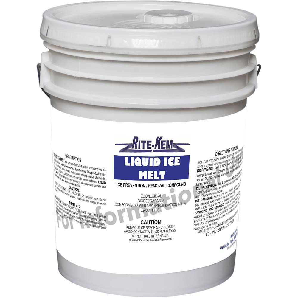 RiteKem Ice & Snow Melter & DeIcer Liquid, 5 gal Pail MSC