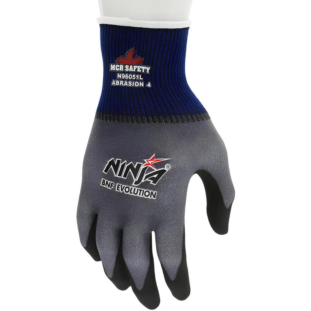 Nitrile Dipped Industrial Nylon Work Gloves, Cut/Abrasion Resistant