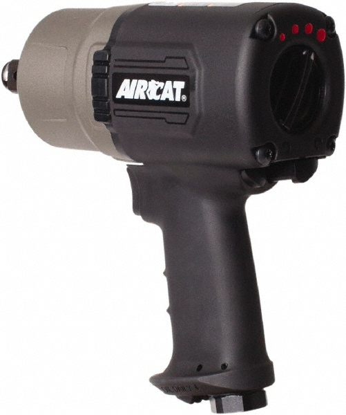 Air Impact Wrench: 6,500 RPM, 1,400 ft/lb - 8 CFM, Pistol Grip
