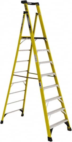 Werner PD7308 8-Step Ladder: Fiberglass, Type IAA, 8 OAH 