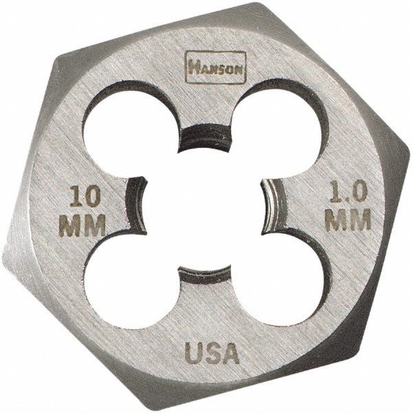 Irwin Hex Rethreading Die M8x1, Right Hand, 1" Hex, Carbon Steel