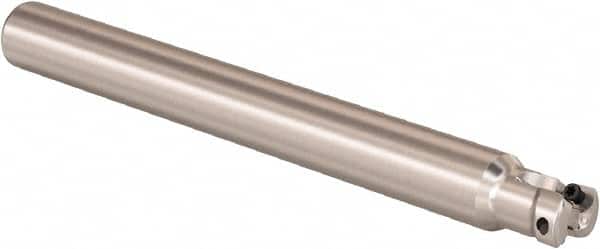 Indexable High-Feed End Mill: 1-1/4" Cut Dia, 1/2" Cylindrical Shank
