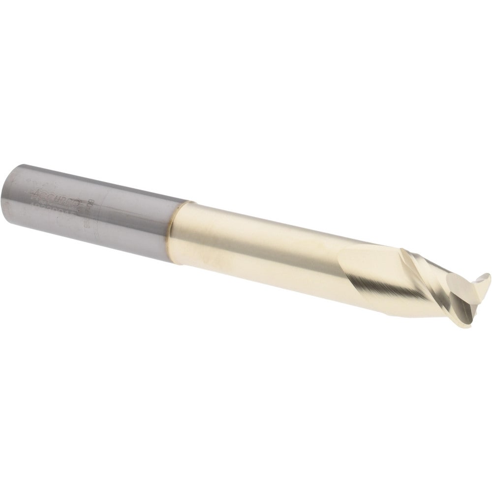 Accupro 25050010NS38090 Corner Radius End Mill: 1/2" Dia, 5/8" LOC, 0.09" Radius, 2 Flutes, Solid Carbide 