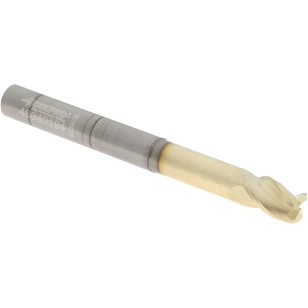 Accupro 35025006N18060C Corner Radius End Mill: 1/4" Dia, 3/8" LOC, 0.06" Radius, 3 Flutes, Solid Carbide Image