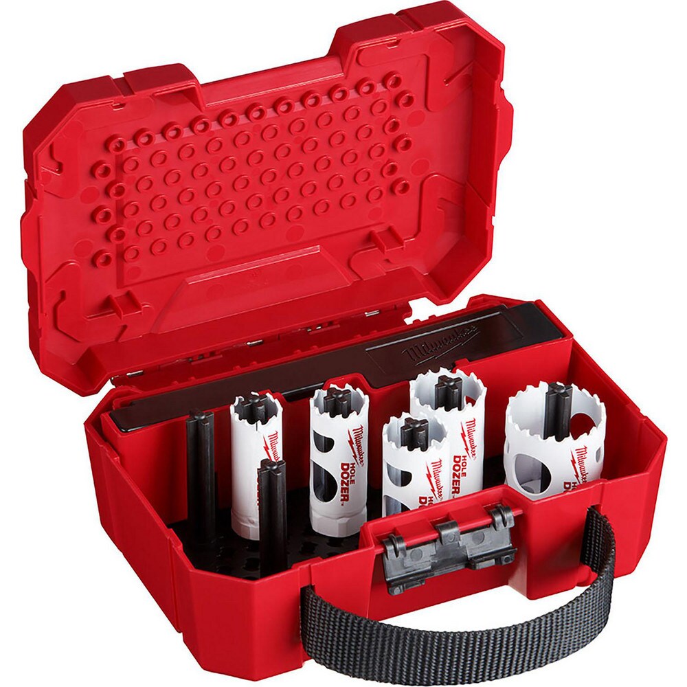 Hole Saw Kit: 9 Pc, 3/4 to 1-1/2" Dia