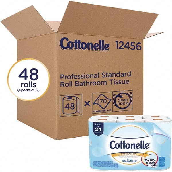 Cottonelle Bathroom Tissue: Recycled Fiber, 1-Ply, White