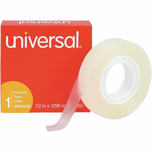 UNIVERSAL 1/2" x 36 Yd Clear Box Sealing & Label Protection Tape