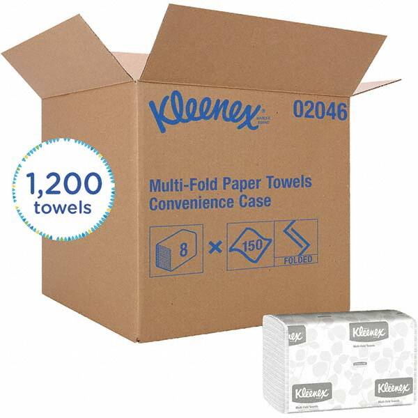 Paper Towels: Multifold, 8 Rolls, 1 Ply, Recycled Fiber, White