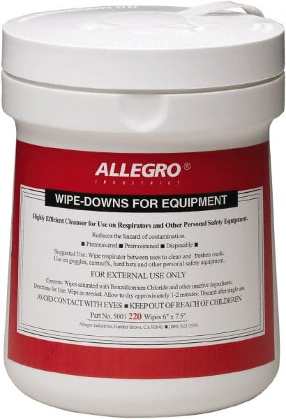 Allegro 5001 Facepiece Respirator Cleaning Wipes: 