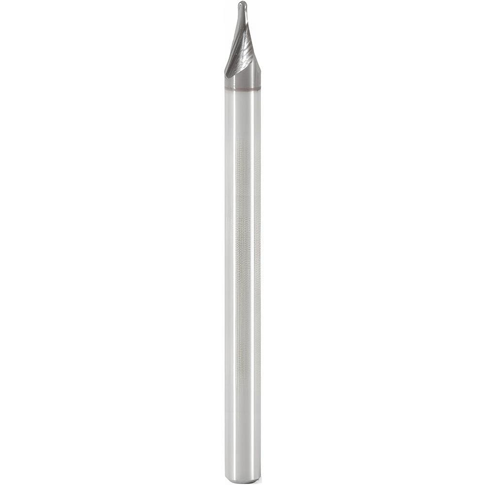 Ball End Mill: 0.0394" Dia, 0.0394" LOC, 2 Flute, Solid Carbide
