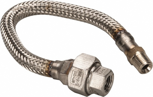Made in USA 48417281 12" OAL, 1/4" ID, 2,240 Max psi, Flexible Metal Hose Assembly Image