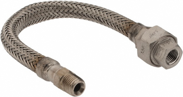 Made in USA 48417604 12" OAL, 1/4" ID, 2,240 Max psi, Flexible Metal Hose Assembly Image