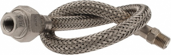 Made in USA 48420285 18" OAL, 1/4" ID, 2,240 Max psi, Flexible Metal Hose Assembly Image