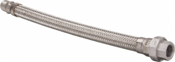 Made in USA 48420319 18" OAL, 3/4" ID, 600 Max psi, Flexible Metal Hose Assembly Image