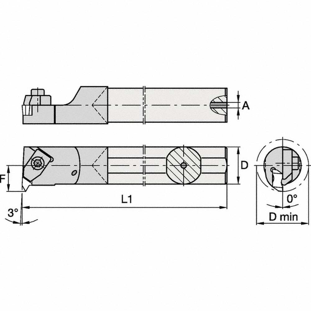 Kennametal 1152607 1" Min Bore, Left Hand E-NE Indexable Boring Bar Image