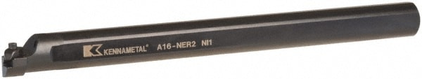 Indexable Boring Bar: A16NER2, 1-3/8" Min Bore Dia, Right Hand Cut, 1" Shank Dia, 3 ° Lead Angle, Steel